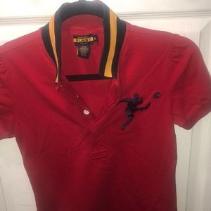 Red Ralph Lauren rugby shirt